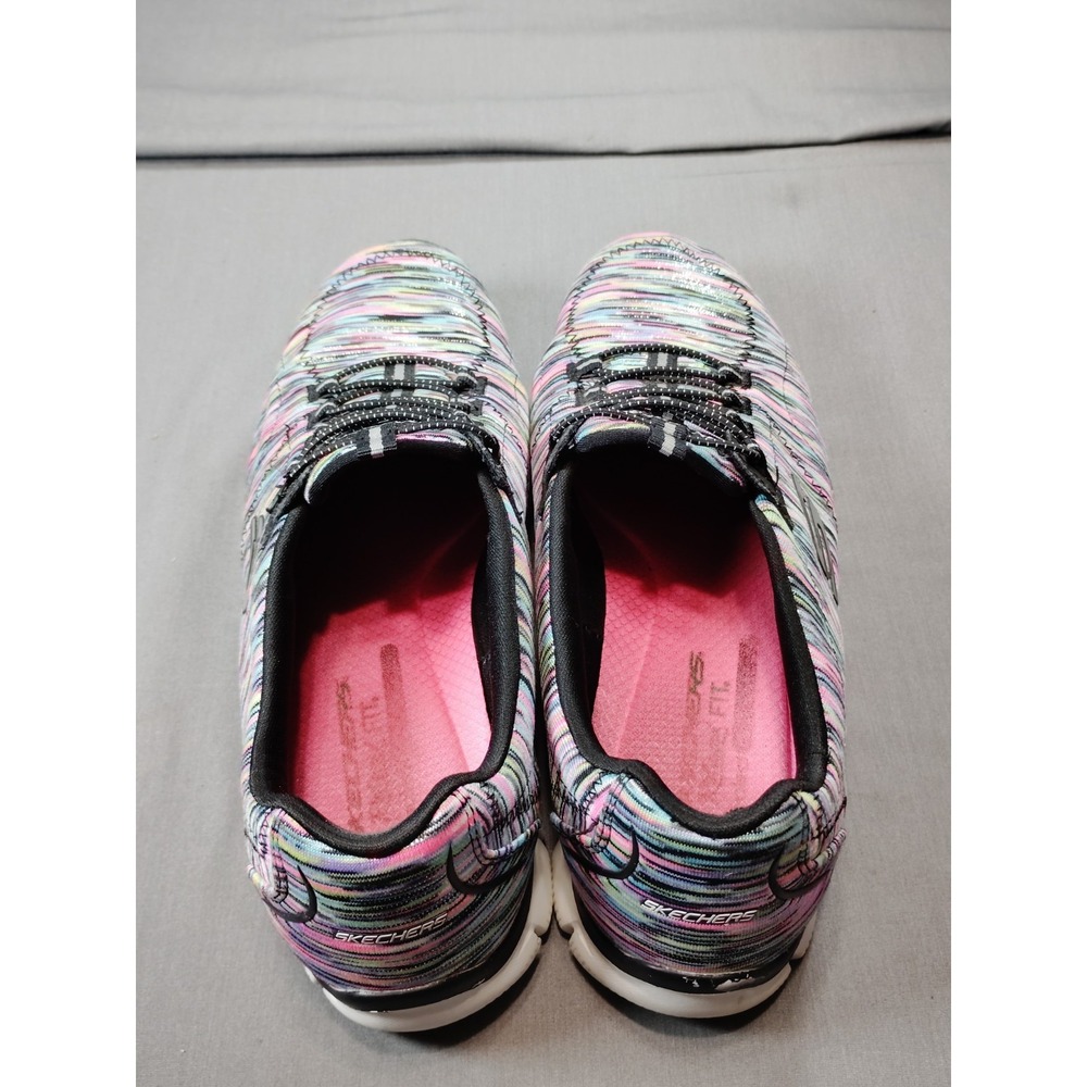 Skechers Women 9.5 Empire Game On Black Multicolor Slip‎ On Sneaker Shoes 12414 - Picture 5 of 12